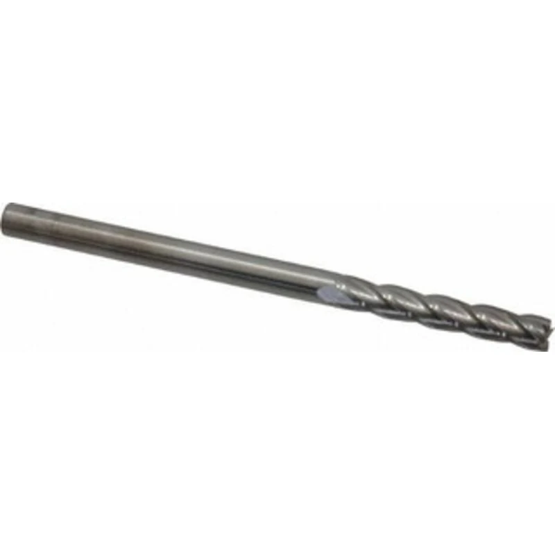 KYOCERA SGS 3/16, 1-1/8 LOC, 3/16 Shank Diam, 3 OAL, 4 Flute, Solid Carbide Square End Mill Single End, Uncoated, Spi...